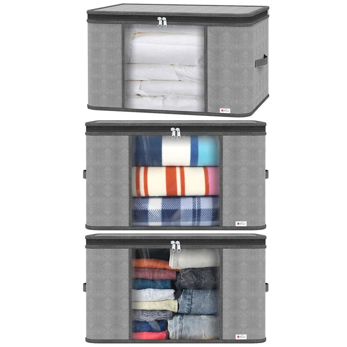 VINSANI 3pc DELUXE STORAGE BAGS - Enormous Capacity, Premium Material, Clear Window, Strengthened Design, Multifunctional