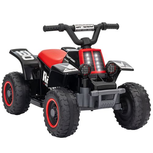 AIYAPLAY 6V Electric Quad Bike for Kids w/ Forward Backward, Black and Red