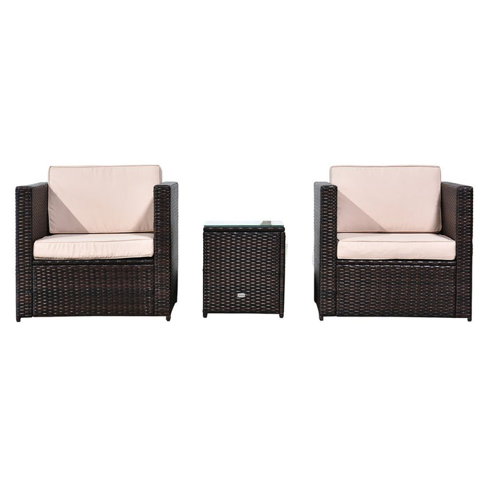 Outsunny 2 Seater Rattan Sofa Set - Brown"
Title (alternative): "Comfy & Chic 2 Seater Rattan Sofa Set - Brown"
Title (alternative): "Outdoor 2 Seater Rattan Sofa Set - Brown