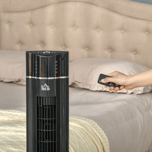 Tower Fan Cooling 3 Speed, 8h Timer, Oscillating, LED Panel, Black w/ RC