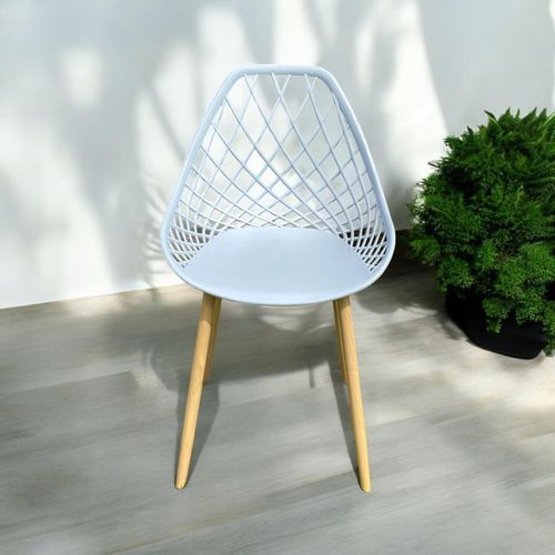 GREY  PLASTIC CHAIR METAL LEGS