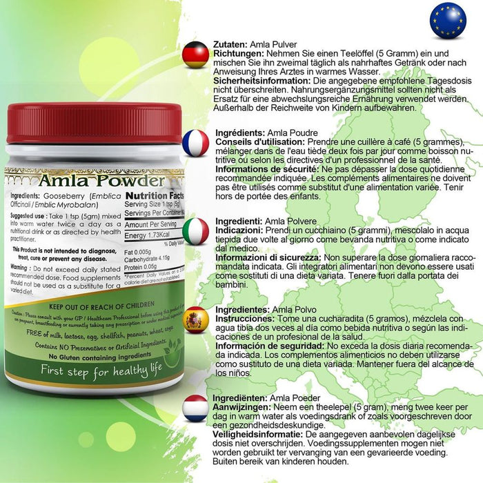 Amla Fruit (Gooseberry) Powder - Ultimate Antioxidant Power & Immunity Boost