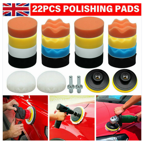 22 Car Polisher Gross Polishing Pads for Drill Sponge Buffer Waxing Buffing Kit