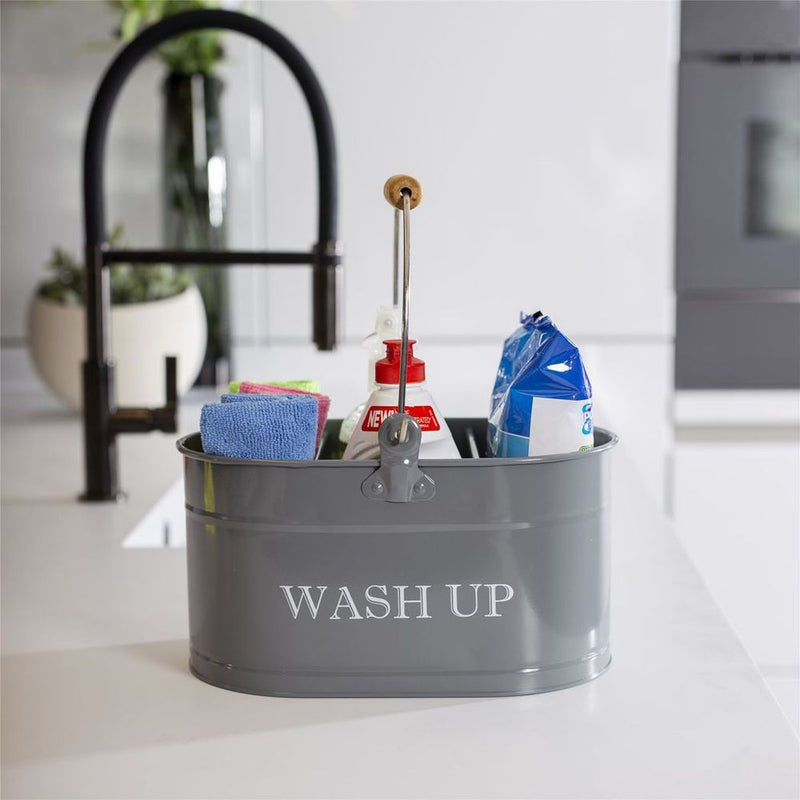 Wash Up Tidy Grey | M&W - Easy Cleaning Solution - Durable & Stylish - 3 Compartments - Rust-Resistant