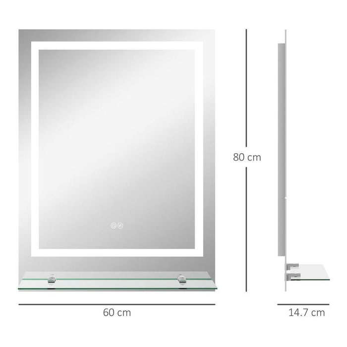 Brighten up your bathroom with the kleankin Dimmable LED Bathroom Mirror - 3 Colors, Defogging Film!