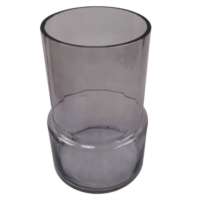 26cm Grey Smoke Glass Vase: Versatile & Elegant Décor Accessory for Real & Artificial Flowers