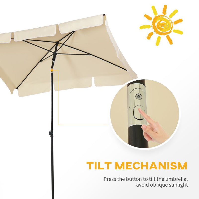 Premium Aluminium Tilting Sun Parasol - High Quality Rectangular Umbrella for Garden Patio - Free Shipping