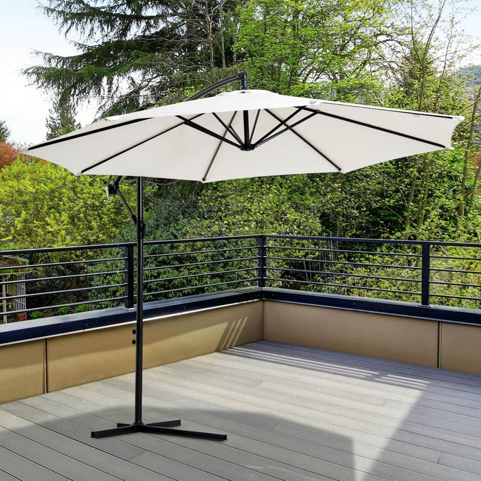 Outsunny 3m Cantilever Umbrella Sun Shade - UV Resistant, Sturdy Steel Frame