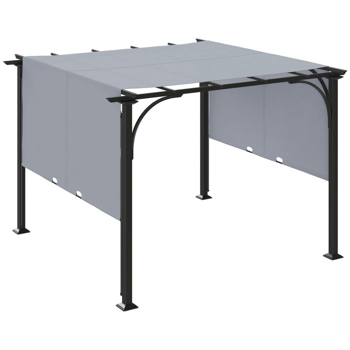 Outsunny Retractable Pergola - Premium Sun Shade for Garden, Patio, and Outdoor Living - Durable Metal Construction