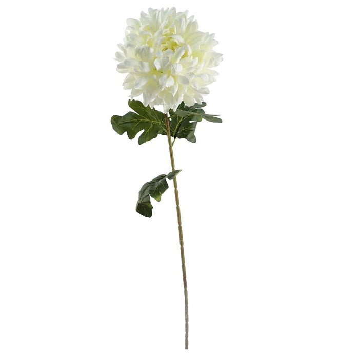 High-Quality 50cm Grey Glass Vase w/ Artificial Chrysanthemums