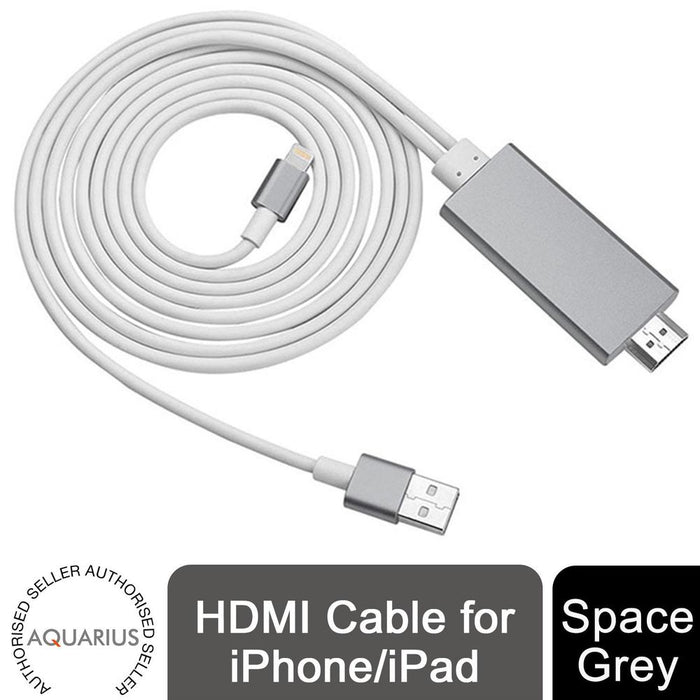 Aquarius Full HD Support HDMI Connector Cable for Phone/Pad Space Grey