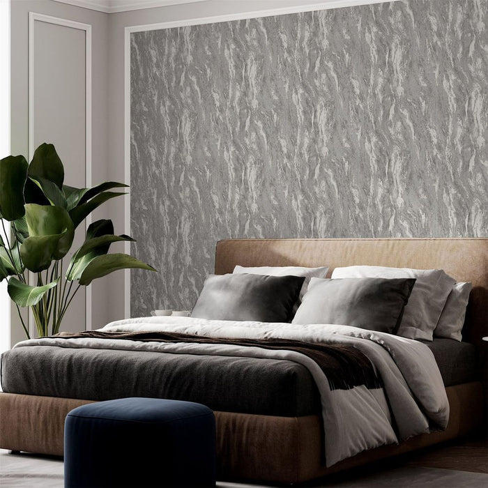 Luxe Texture Pewter Wallpaper - High-Quality & Attention to Detail - Perfect for All Demographics