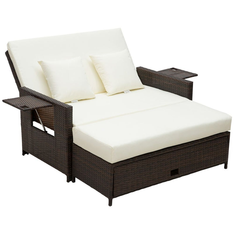 Premium 2 Seater Rattan Sofa Daybed | Fire Retardant Cushions | Free Shipping