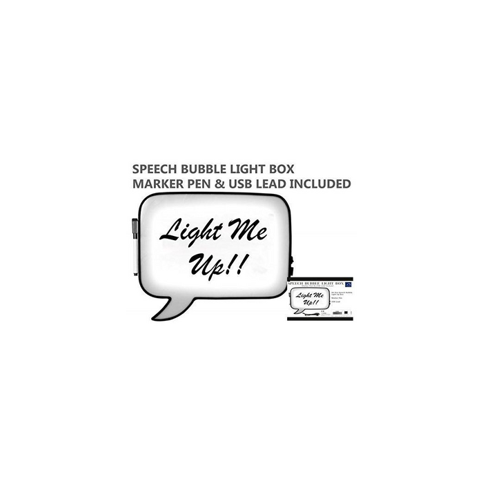 KNIGHT Light Up Speech Bubble Box - A4 Size, Personalised Message Board - USB & Erasable Pen Included