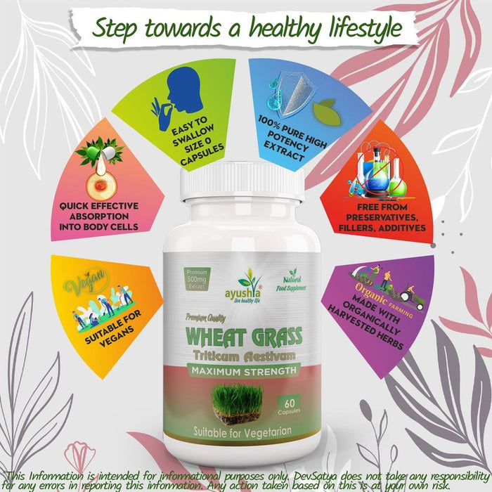 All-Natural Wheat Grass Capsules: Boost Energy & Detoxify - High Quality & Potent Formula - Trusted by Professionals & Loved by Customers