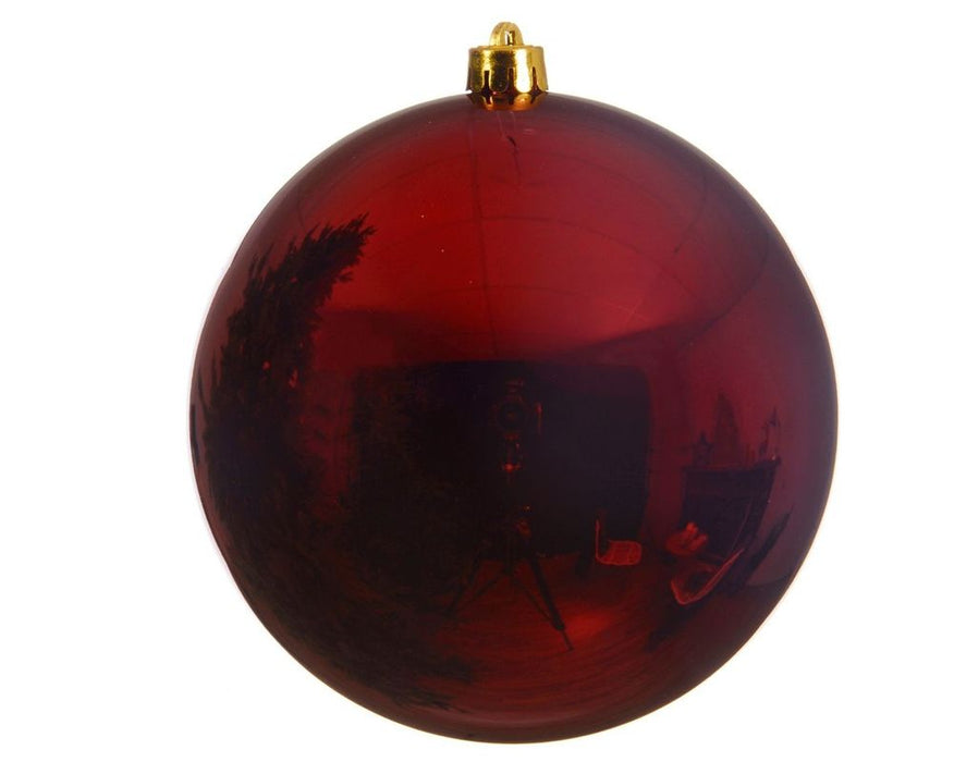 Shatterproof Deep Red Bauble 20cm - Christmas