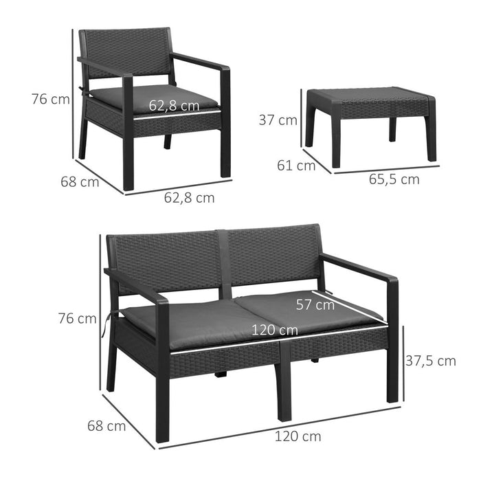 Premium Garden Furniture Set, Rattan Style, Durable, 4 PCS