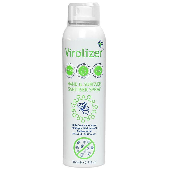 Virolizer Hand & Surface Sanitiser Spray 150ML - Kills 99.9% Bacteria - Antibacterial Formula - 70% Alcohol Content