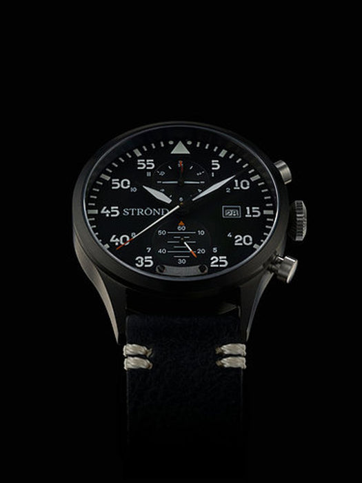 Strong Swiss Made Strond DC-3 MKll Aviation Watch - All Black, Swiss Movement