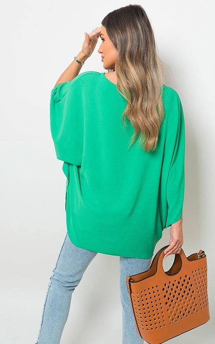 Effortlessly Chic Oversized Batwing Casual Tops