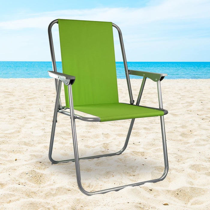 Spring Beach Chair - Foldable, Lightweight, Durable - Perfect for Camping, Garden, Beach - Green - AS-57150, AS-44037