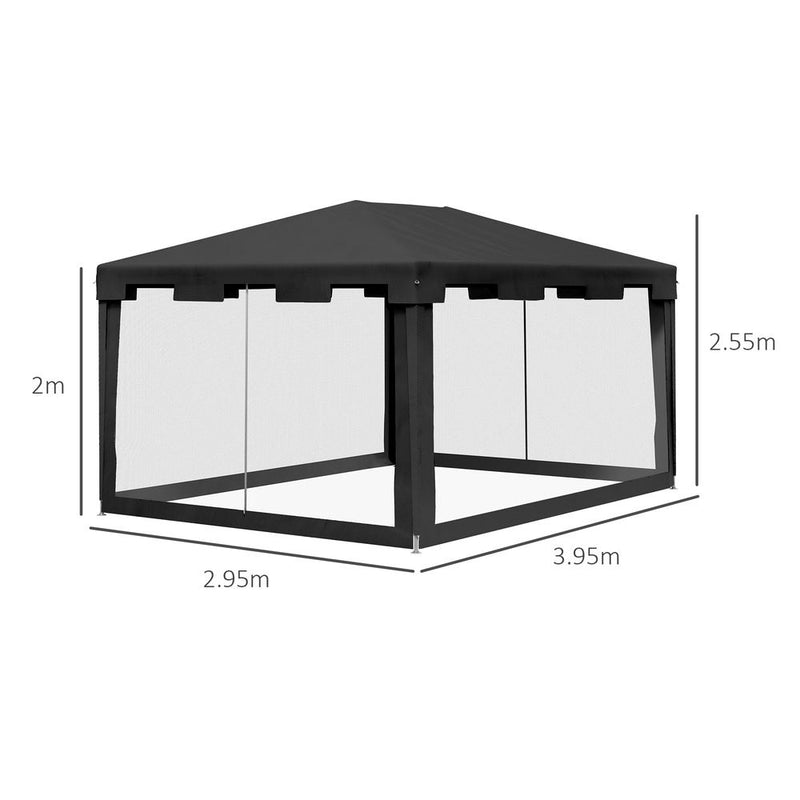 Outsunny 4x3m Party Tent - Waterproof Garden Gazebo Canopy - Wedding Cover Shade
