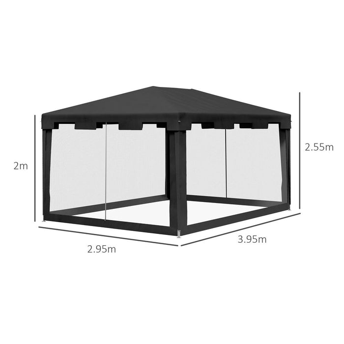 Outsunny 4x3m Party Tent - Waterproof Garden Gazebo Canopy - Wedding Cover Shade