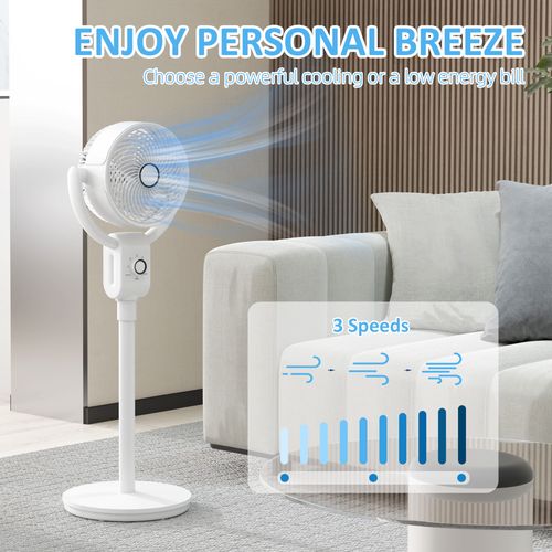 HOMCOM Pedestal Fan, Air Circulation Fan with Oscillating, Tilt, for Home