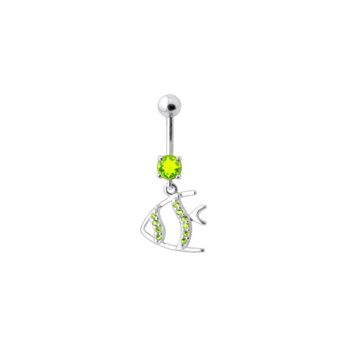 Jeweled Fish Dangling Navel Ring