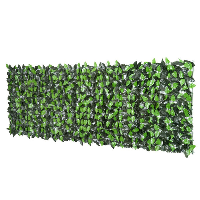 Outsunny Privacy Fence Panel | Artificial Leaf Hedge Screen | 3Mx1M | UV Stabilised PE | Easy to Install | Maintenance Free