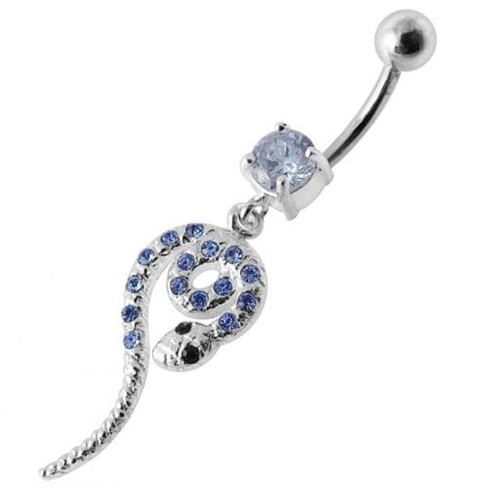 Snake Jeweled Dangling Belly Ring