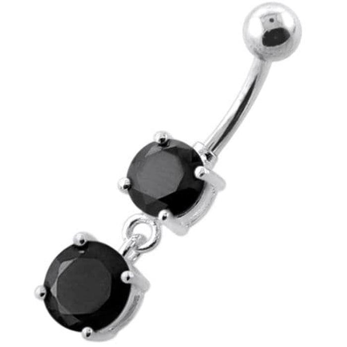 Round Jeweled Hanging Navel Belly Bar