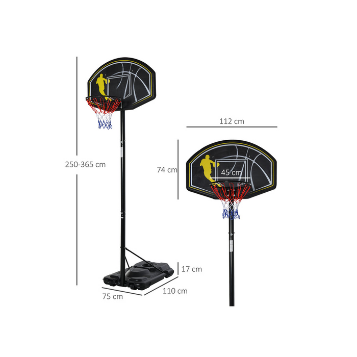 Adjustable Basketball Hoop Goal | Portable | 1.9m-3.05m Height | High-Quality | Ideal for Training & Fun