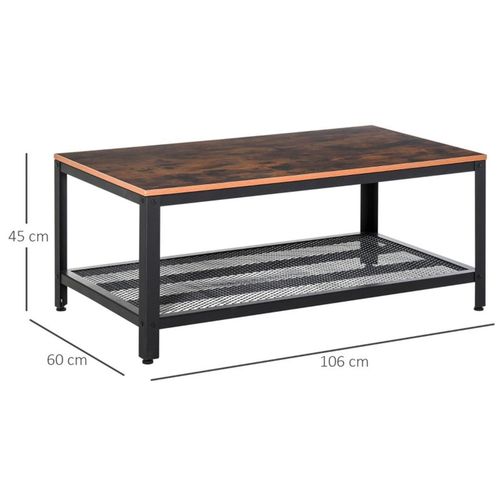 Coffee Table 2 Tier for living room, Bedroom or Entryway Retro Wood Grain 106L x 60W x 45Hcm