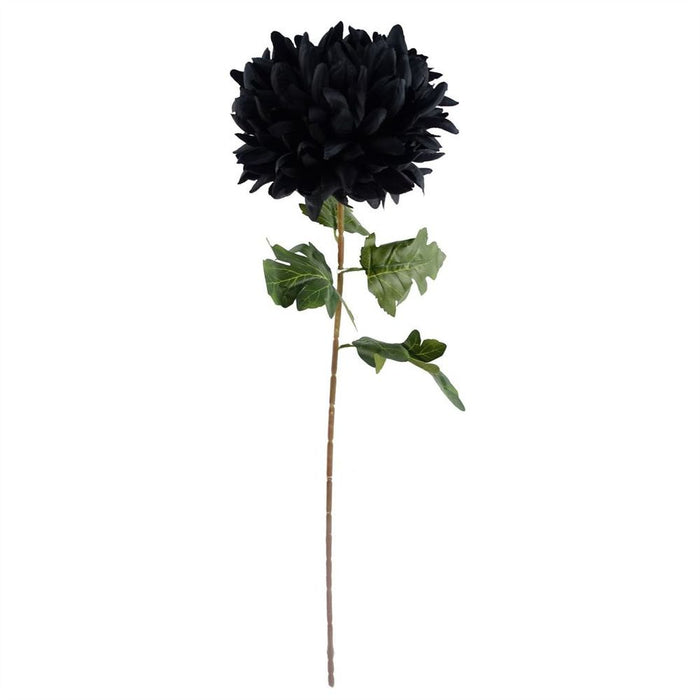 6x Black XL Reflex Chrysanthemum - Silk Petals - 75cm