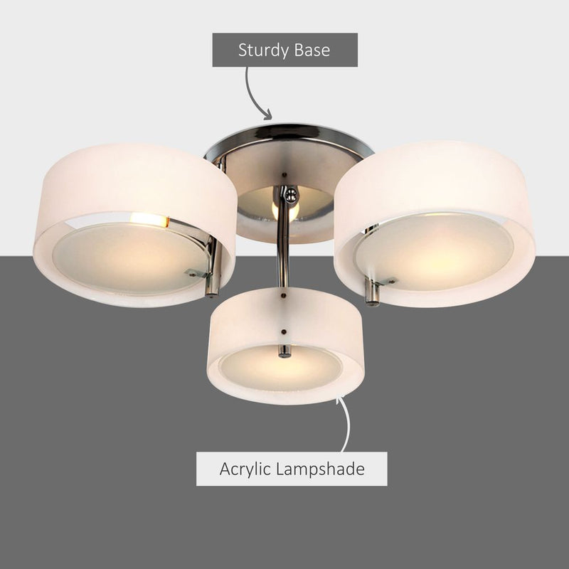 3 Lights Acrylic Lamp Light Indoor Pendant Chandelier Flush Mount