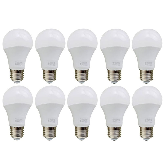 7W E27 Screw LED Light GLS bulbs, Energy Saving Edison  Cool White 6000K non dimmable lights