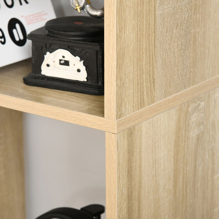 178cm 8-Shelf Bookcase | Melamine Surface | Oak Tone | Multipurpose 8-Grid