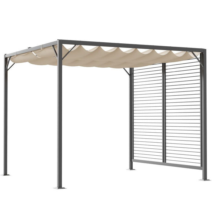 Premium Metal Pergola Patio Sun Shelter with Grape Design, Retractable Canopy, and UV Cut