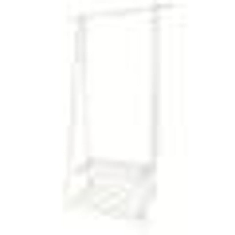 Knight 2 Tier White Metal Garment Rack Clothes Rail and Coat Stand, Heavy Duty, With 2 Lower Storage Shelve, H 145cm W 115.5cm D 40cm