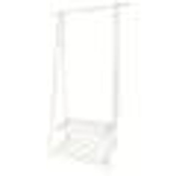 Knight 2 Tier White Metal Garment Rack Clothes Rail and Coat Stand, Heavy Duty, With 2 Lower Storage Shelve, H 145cm W 115.5cm D 40cm