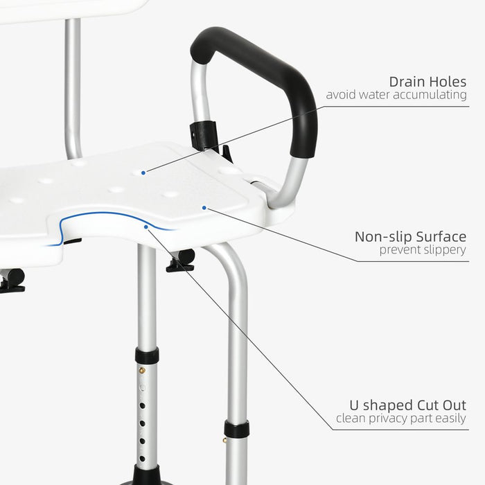 Adjustable Shower Stool with Suction Foot Pads for Elderly Disabled