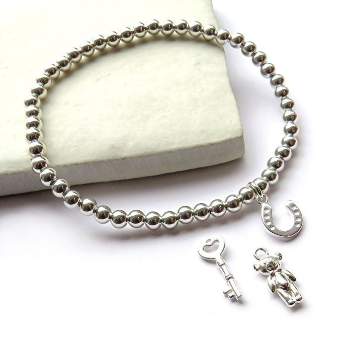 Silver Beaded Mini Charm Bracelet | Ideal Birthday or Christmas Gift