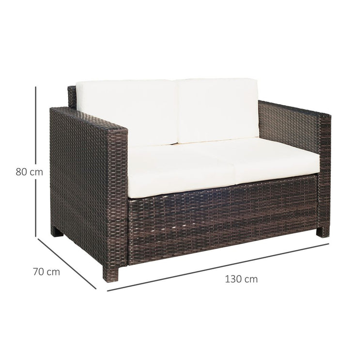 Outdoor 2-Seater Sofa Set | Brown Rattan | Table & Chair | Premium Quality