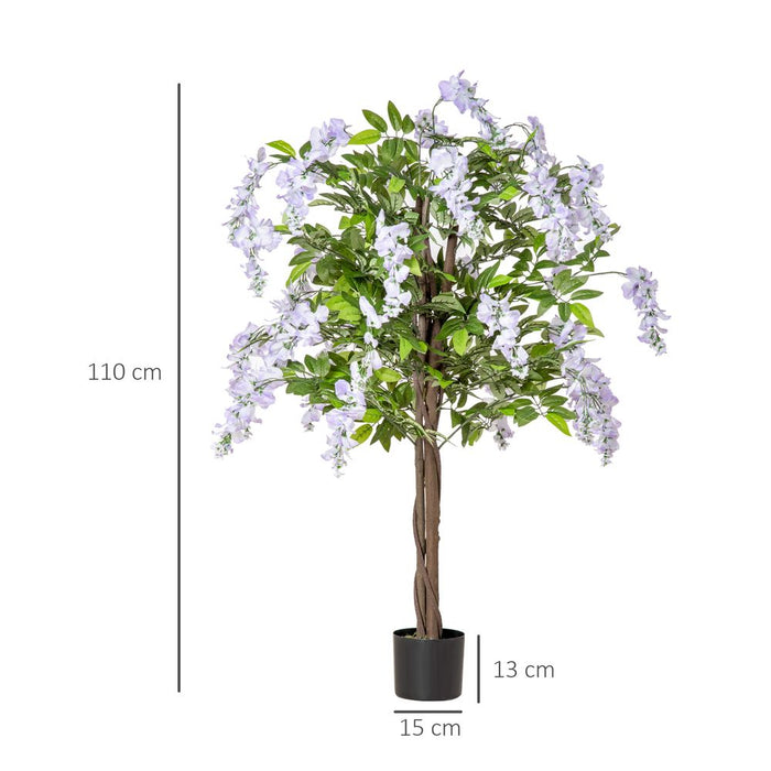 Realistic Wisteria Flower Tree - Artificial Faux Decorative Plant, 110cm - High-Quality Design