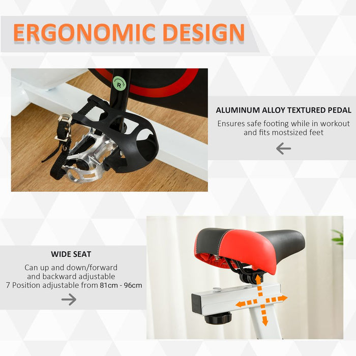 Premium 8kg Flywheel Exercise Bike | Adjustable Height/Resistance | LCD Monitor | HOMCOM