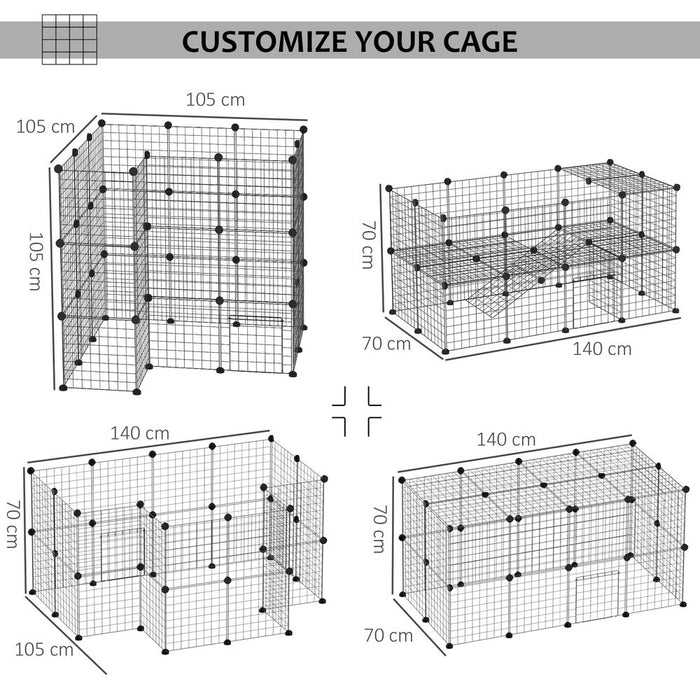 Premium Rabbit Cage DIY 36 Panels, Pet Playpen for Small Animals - Rabbit, Guinea Pig, Chinchilla