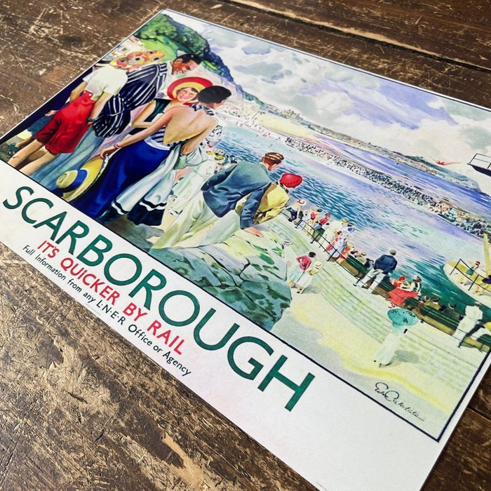 British Railways Retro Advertising Sign - Scarborough Vintage Metal