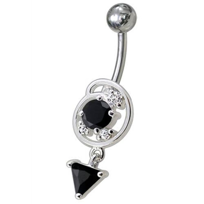 Silver Fancy Dangling Belly Navel Ring