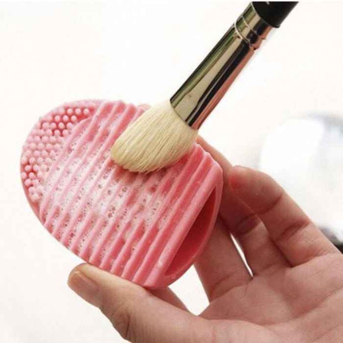 Premium Silicone Egg Sponge Makeup Brush Cleaner - Pink/Purple[Pink]